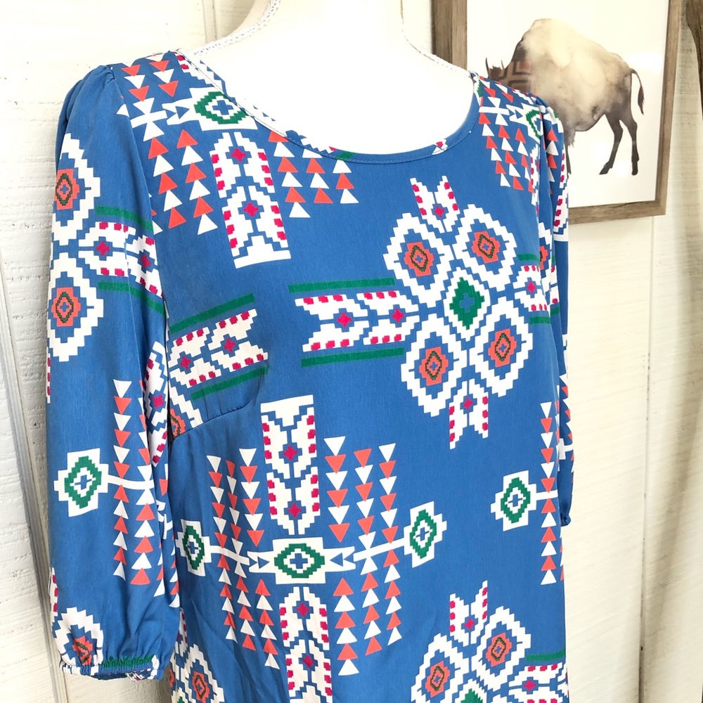 Maude multi-colored western print tunic dress - Picture 2 of 8